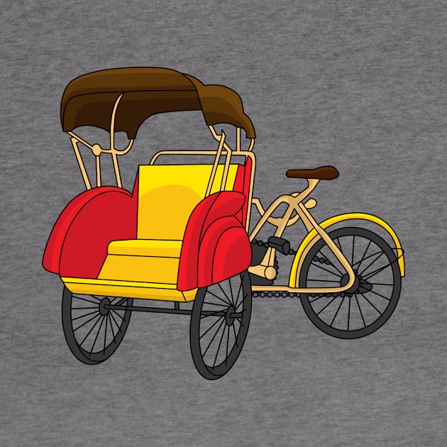 Pedicab rickshaw cartoon illustration by Cartoons of fun